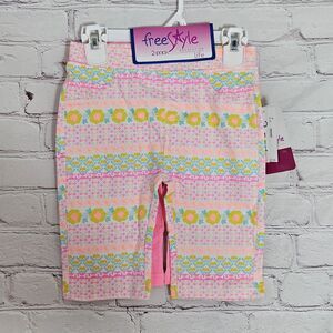 NWT Girls Shorts Leggings 2 Pack Set Size 7 Freestyle Multicolor Pink Beach